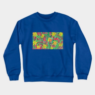 a snake under the yellow flowers Crewneck Sweatshirt